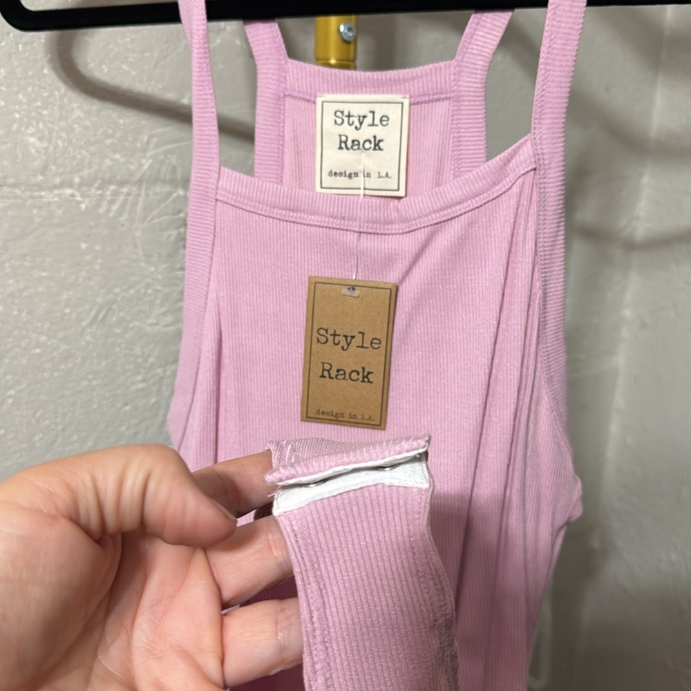 Style Rack Lavender Ribbed Tank Top - Picture 3 of 5